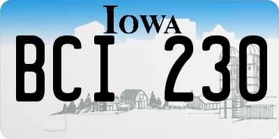IA license plate BCI230