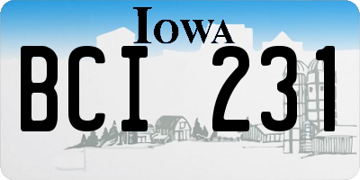 IA license plate BCI231