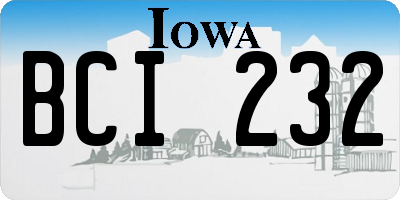 IA license plate BCI232