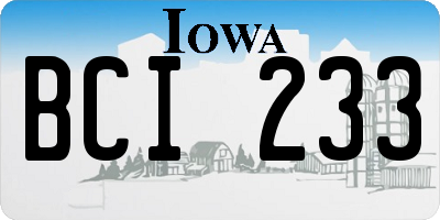 IA license plate BCI233