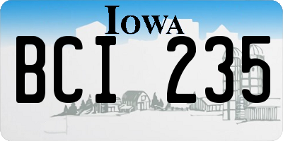 IA license plate BCI235