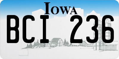IA license plate BCI236