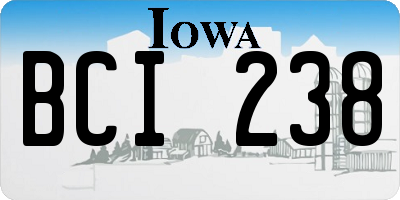 IA license plate BCI238