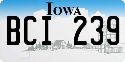 IA license plate BCI239
