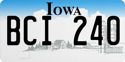 IA license plate BCI240