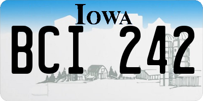 IA license plate BCI242