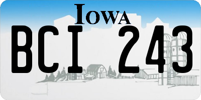 IA license plate BCI243