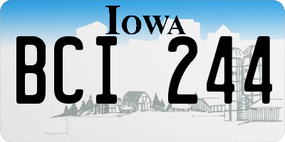 IA license plate BCI244