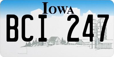 IA license plate BCI247