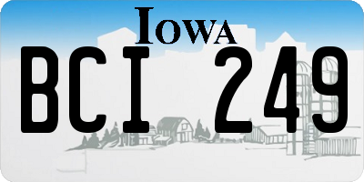 IA license plate BCI249