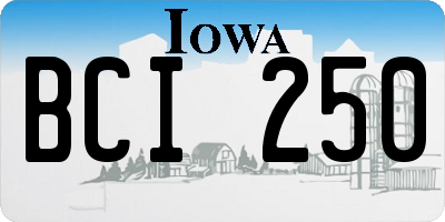 IA license plate BCI250