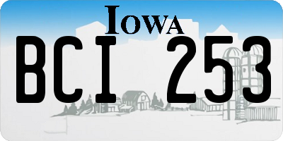 IA license plate BCI253