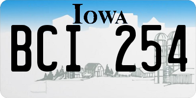 IA license plate BCI254
