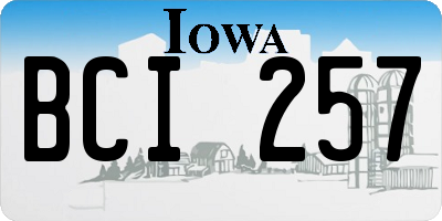 IA license plate BCI257