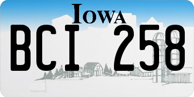 IA license plate BCI258