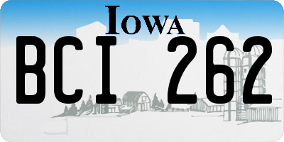 IA license plate BCI262