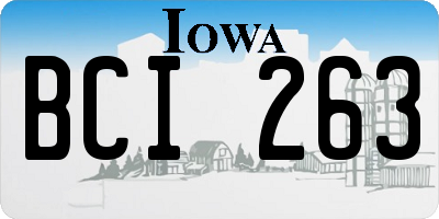 IA license plate BCI263
