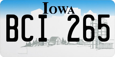 IA license plate BCI265