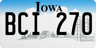 IA license plate BCI270