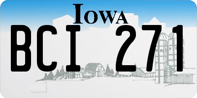 IA license plate BCI271
