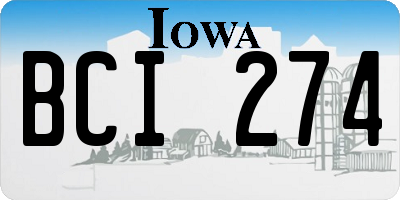 IA license plate BCI274