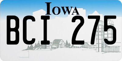 IA license plate BCI275
