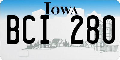 IA license plate BCI280