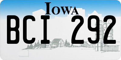 IA license plate BCI292