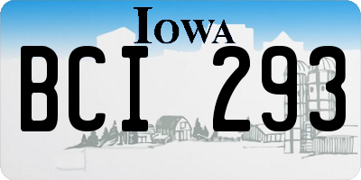 IA license plate BCI293