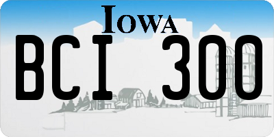 IA license plate BCI300