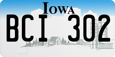 IA license plate BCI302