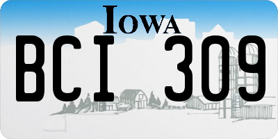 IA license plate BCI309