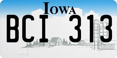 IA license plate BCI313
