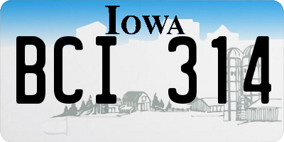IA license plate BCI314