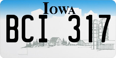 IA license plate BCI317