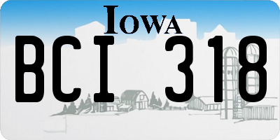IA license plate BCI318