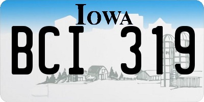 IA license plate BCI319