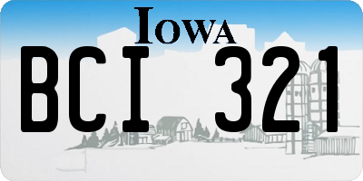 IA license plate BCI321