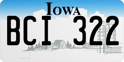 IA license plate BCI322