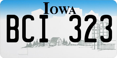 IA license plate BCI323