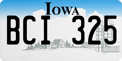 IA license plate BCI325