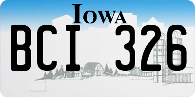 IA license plate BCI326