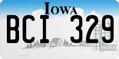 IA license plate BCI329