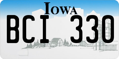 IA license plate BCI330