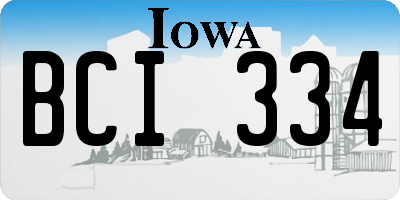 IA license plate BCI334