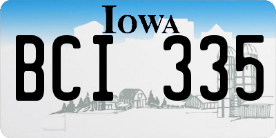 IA license plate BCI335
