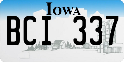 IA license plate BCI337