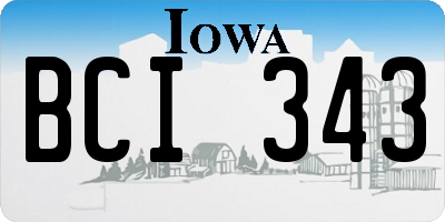 IA license plate BCI343