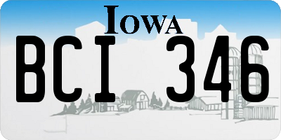 IA license plate BCI346