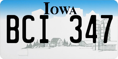 IA license plate BCI347